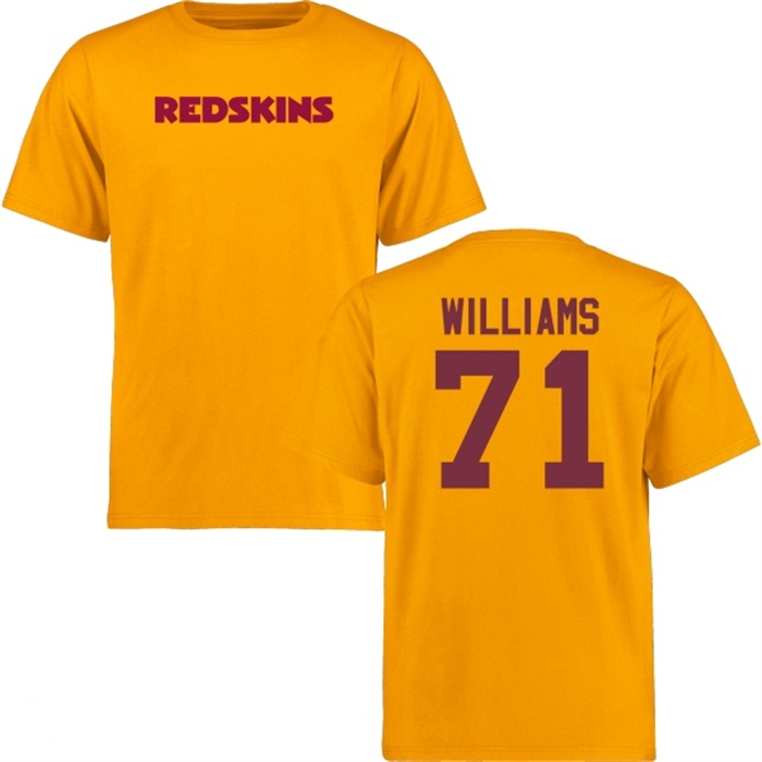 Washington Redskins #71 Trent Williams Gold Name & Number Wordmark T-shirt