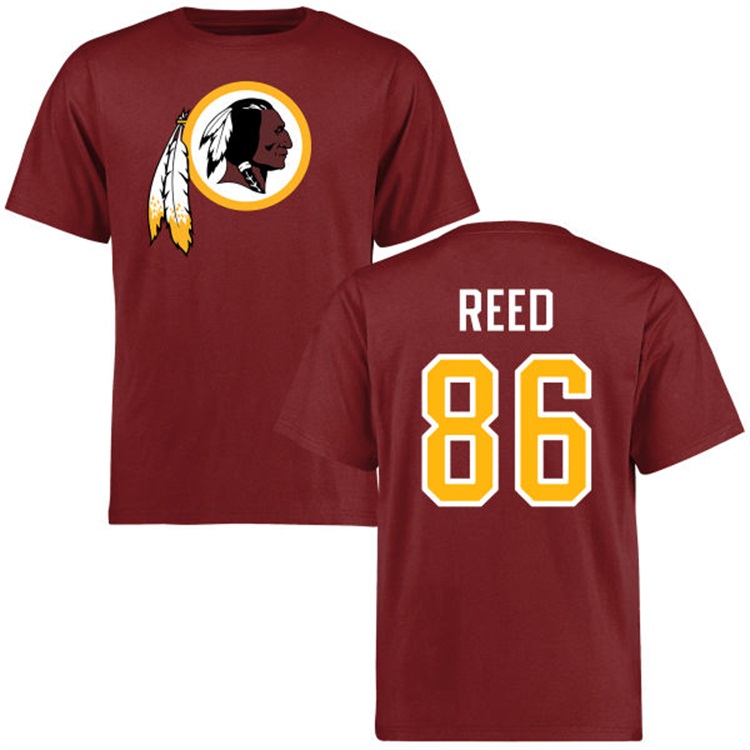 Washington Redskins #86 Jordan Reed Name & Number Burgundy Logo T-shirt