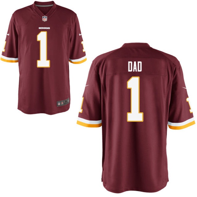 Washington Redskins Burgundy Father's Day Gift Number 1 Dad Jersey