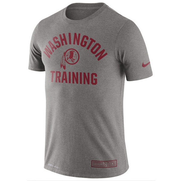 Washington Redskins Heathered Gray Training Performance Logo T-shirt