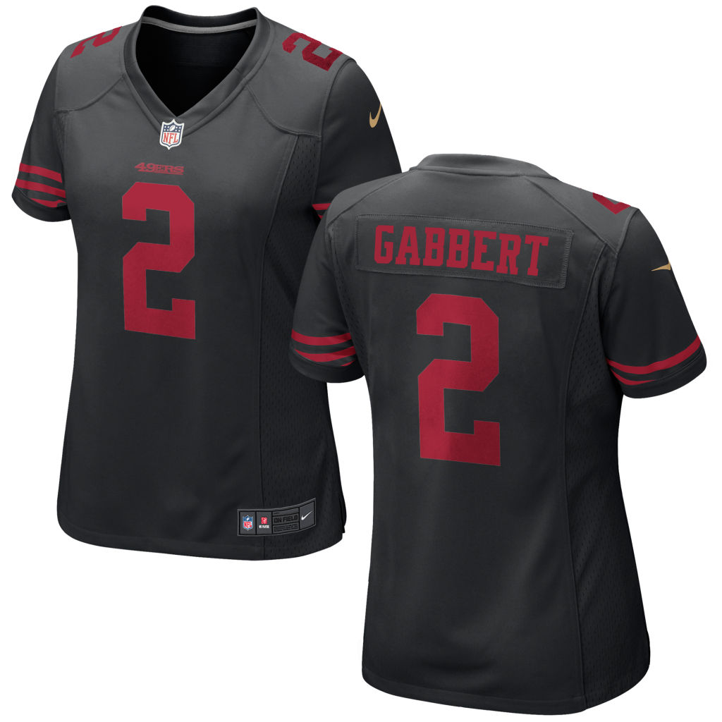 Women's San Francisco 49ers #2 Blaine Gabbert Black Game Jersey