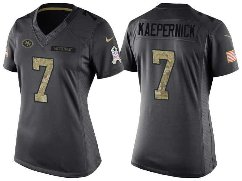 Women's San Francisco 49ers #7 Colin Kaepernick Anthracite 2016 Salute to Service Limited Jersey