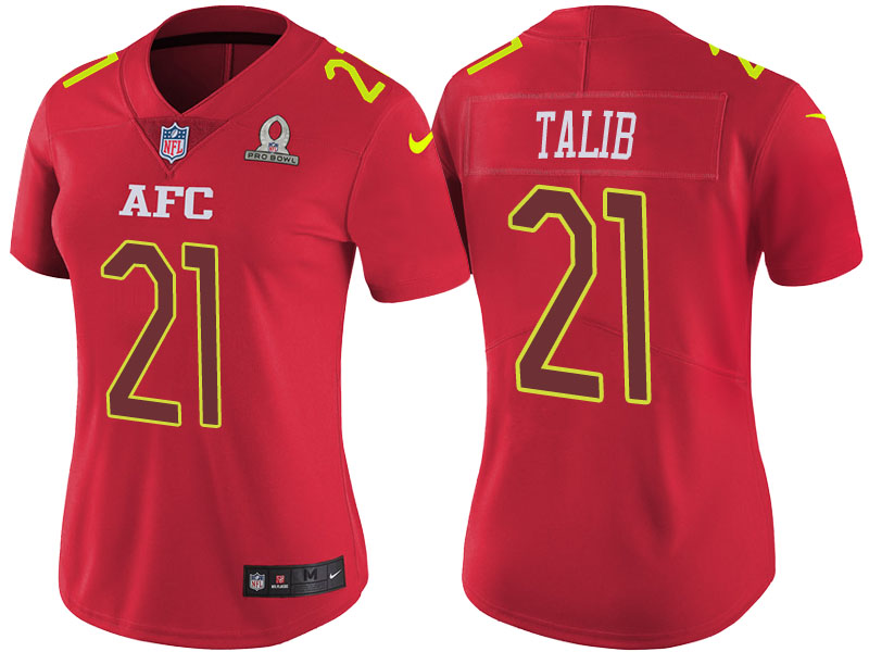 Women's AFC 2017 Pro Bowl Denver Broncos #21 Aqib Talib Red Game Jersey