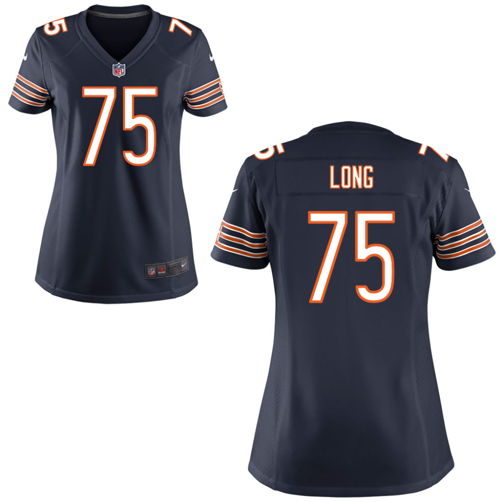 Women's Chicago Bears #75 Kyle Long Navy Blue Game Jersey