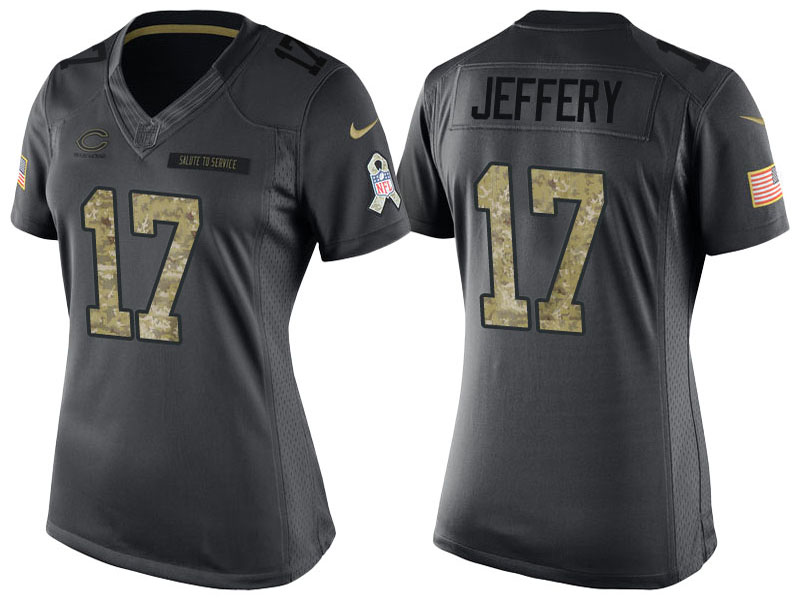 Women's Chicago Bears #17 Alshon Jeffery Anthracite 2016 Salute to Service Limited Jersey