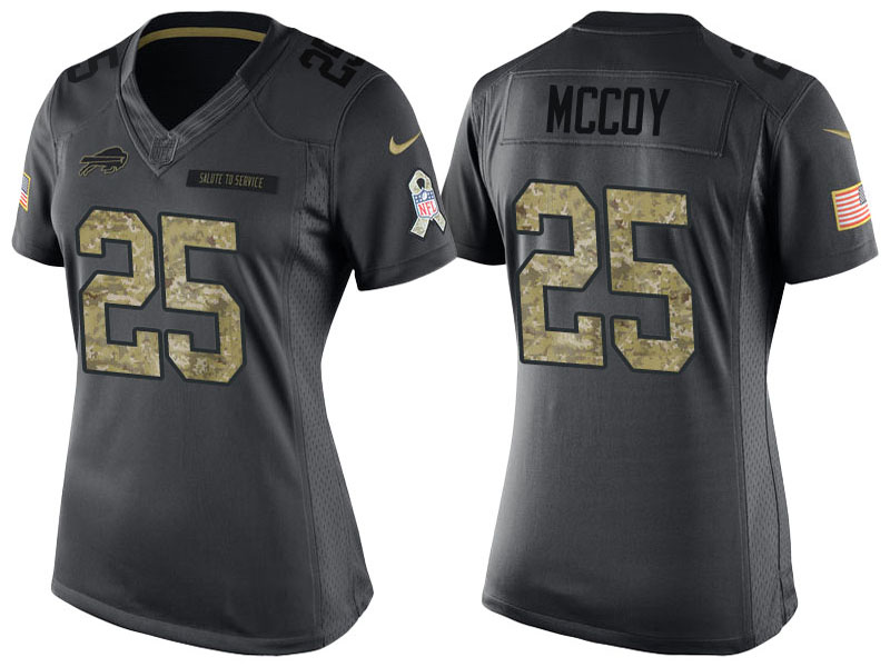 Women's Buffalo Bills #25 LeSean McCoy Anthracite 2016 Salute to Service Limited Jersey