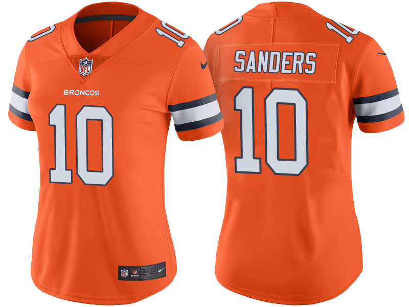 Women's Denver Broncos #10 Emmanuel Sanders Orange Color Rush Limited Jersey