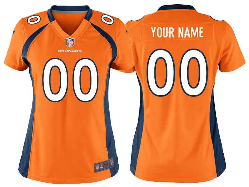 Women's Denver Broncos Orange Custom Game Jersey