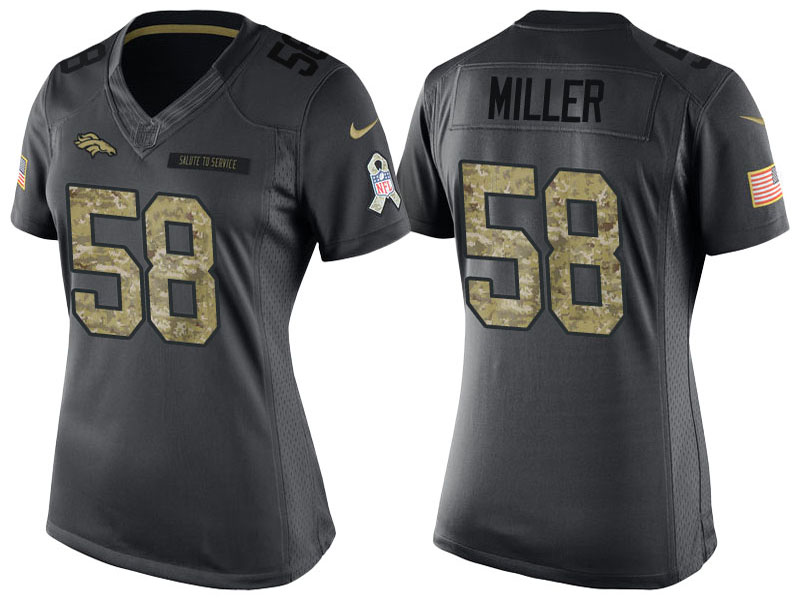 Women's Denver Broncos #58 Von Miller Anthracite 2016 Salute to Service Limited Jersey