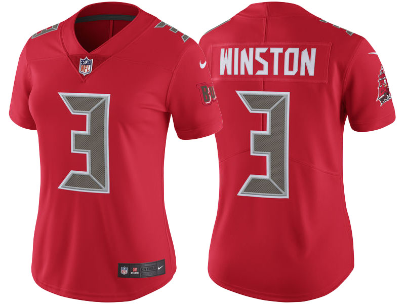 Women's Tampa Bay Buccaneers #3 Jameis Winston Red Color Rush Limited Jersey