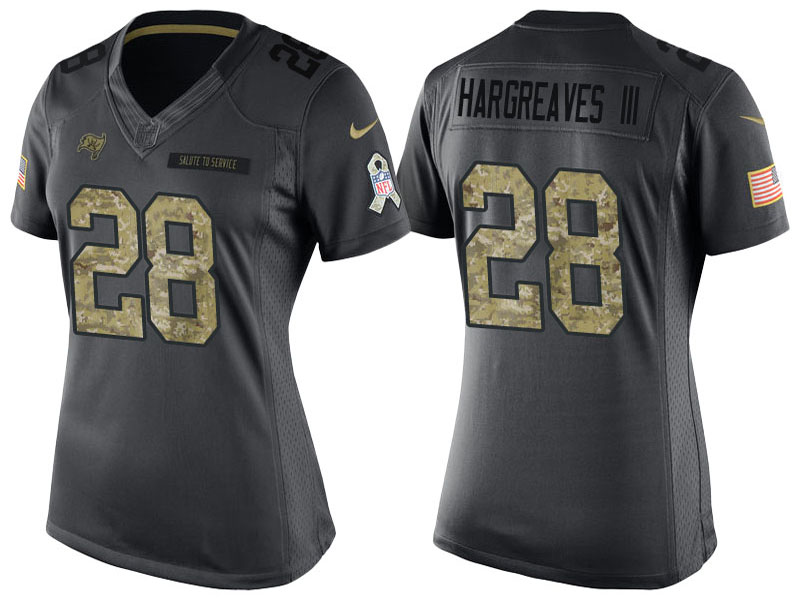 Women's Tampa Bay Buccaneers #28 Vernon Hargreaves III Anthracite 2016 Salute to Service Limited Jersey