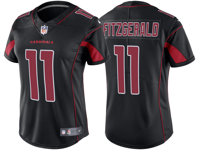 Women's Arizona Cardinals #11 Larry Fitzgerald Black Color Rush Limited Jersey