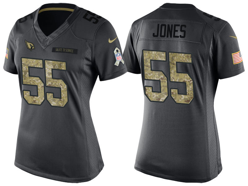 Women's Arizona Cardinals #55 Chandler Jones Anthracite 2016 Salute to Service Limited Jersey