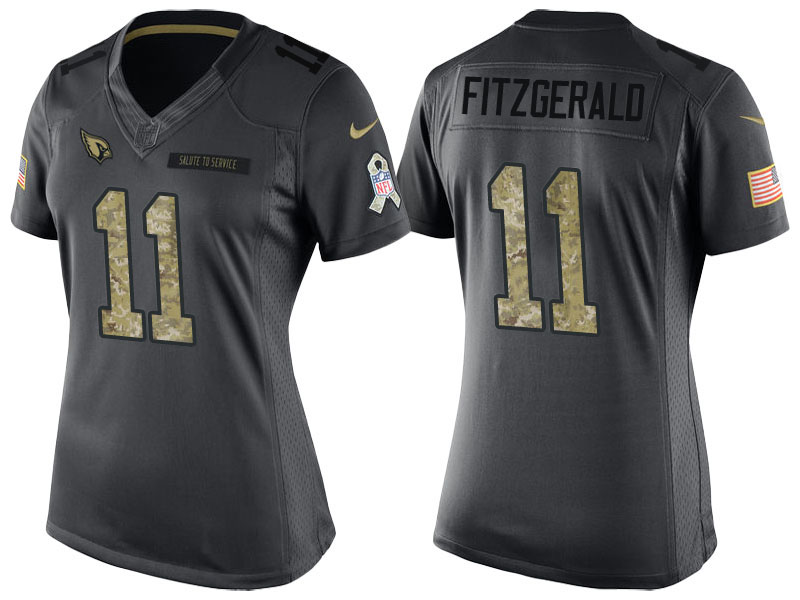 Women's Arizona Cardinals #11 Larry Fitzgerald Anthracite 2016 Salute to Service Limited Jersey