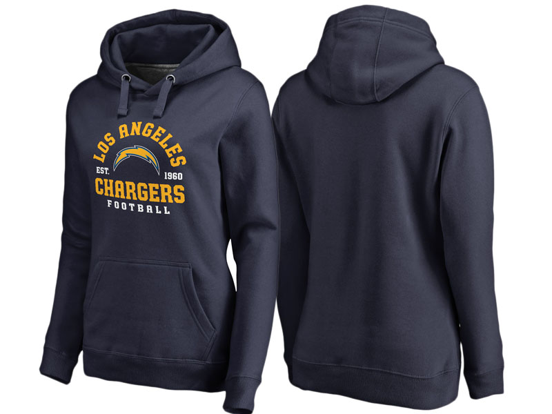 Women's Los Angeles Chargers Navy Full Back Pullover Hoodie