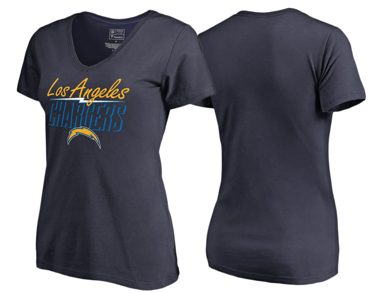 Women's Los Angeles Chargers Navy Hometown Collection Charged Up T-Shirt