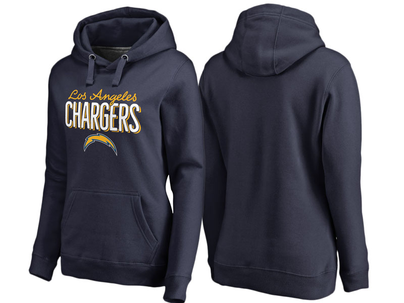 Women's Los Angeles Chargers Navy Nostalgia Pullover Hoodie