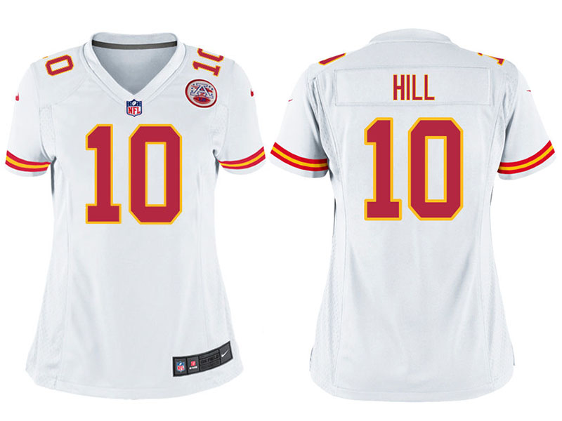 Women's Kansas City Chiefs #10 Tyreek Hill White Game Jersey