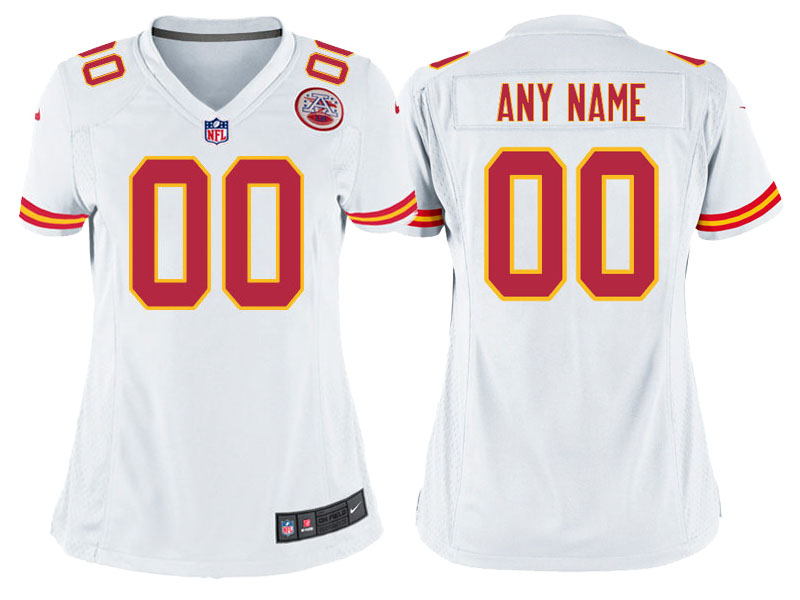 Women's Kansas City Chiefs White Custom Game Jersey