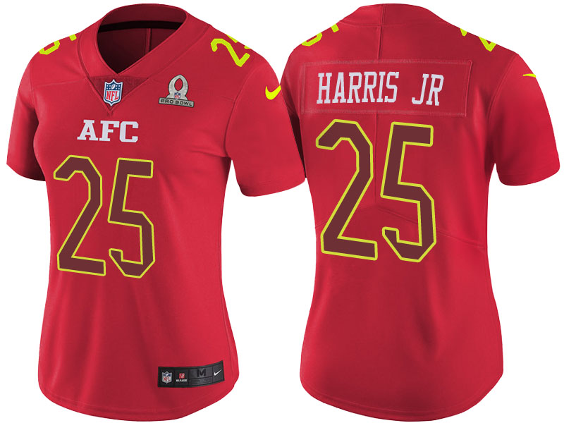 Women's AFC 2017 Pro Bowl Denver Broncos #25 Chris Harris Jr Red Game Jersey