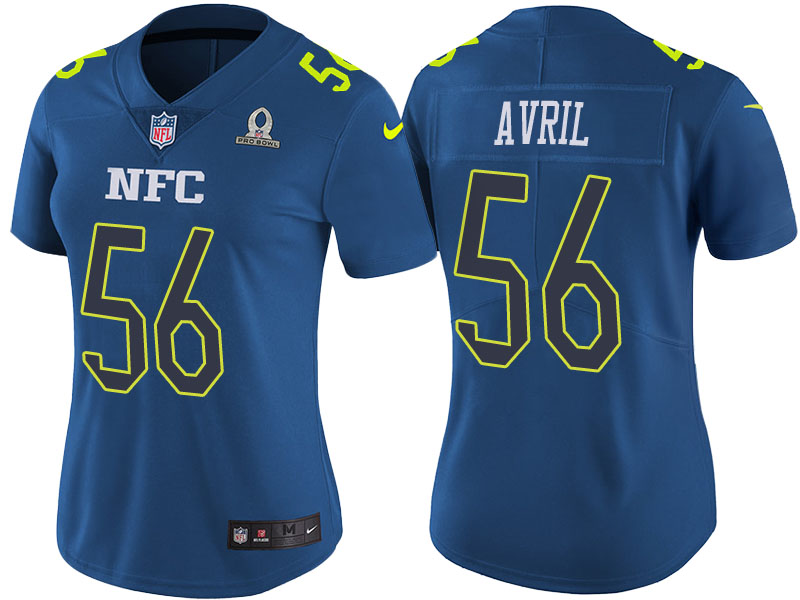 Women's NFC 2017 Pro Bowl Seattle Seahawks #56 Cliff Avril Blue Game Jersey