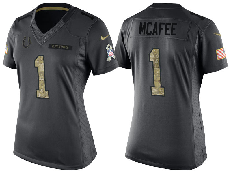 Women's Indianapolis Colts #1 Pat McAfee Anthracite 2016 Salute to Service Limited Jersey