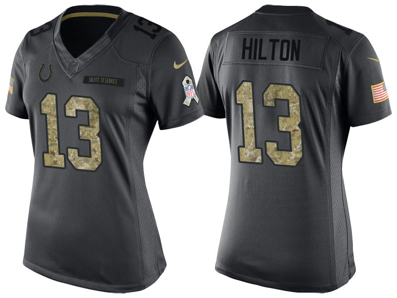 Women's Indianapolis Colts #13 T.Y. Hilton Anthracite 2016 Salute to Service Limited Jersey