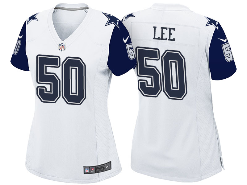 Women's Dallas Cowboys #50 Sean Lee White Color Rush Limited Jersey