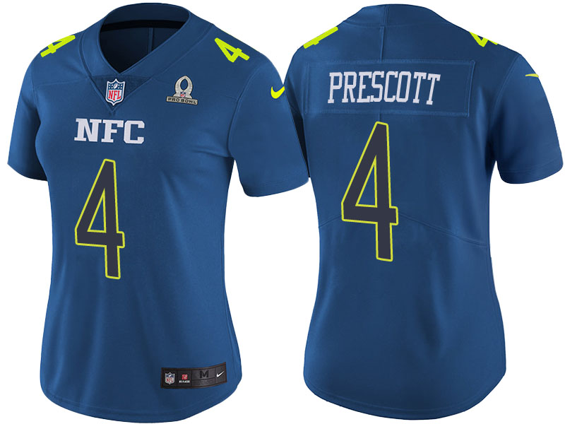 Women's NFC 2017 Pro Bowl Dallas Cowboys #4 Dak Prescott Blue Game Jersey