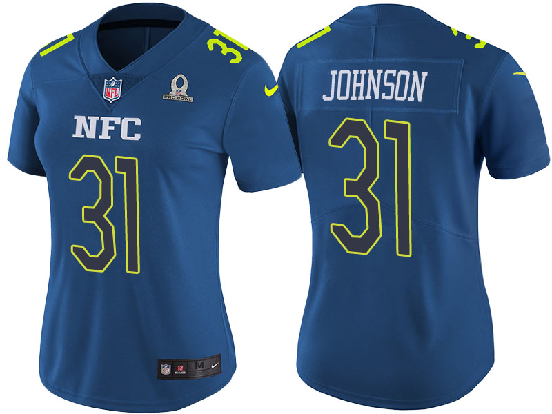 Women's NFC 2017 Pro Bowl Arizona Cardinals #31 David Johnson Blue Game Jersey