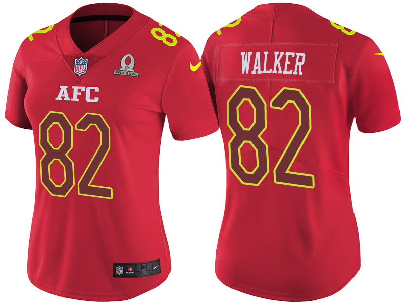 Women's AFC 2017 Pro Bowl Tennessee Titans #82 Delanie Walker Red Game Jersey