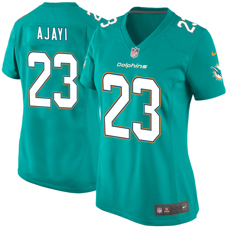 Women's Miami Dolphins #23 Jay Ajayi Aqua Game Jersey