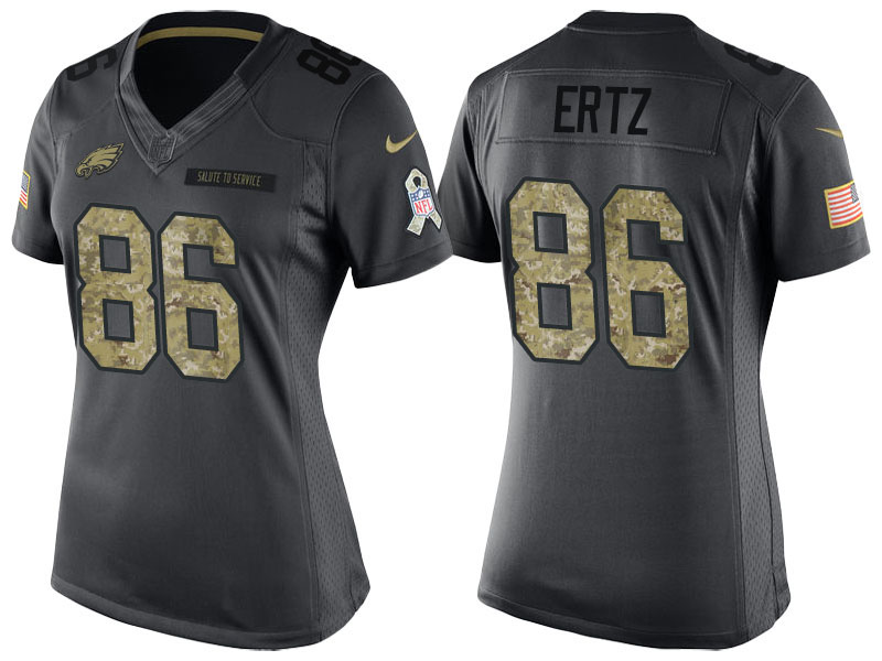 Women's Philadelphia Eagles #86 Zach Ertz Anthracite 2016 Salute to Service Limited Jersey