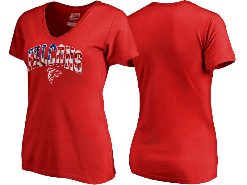 Atlanta Falcons Red Banner Wave T-Shirt