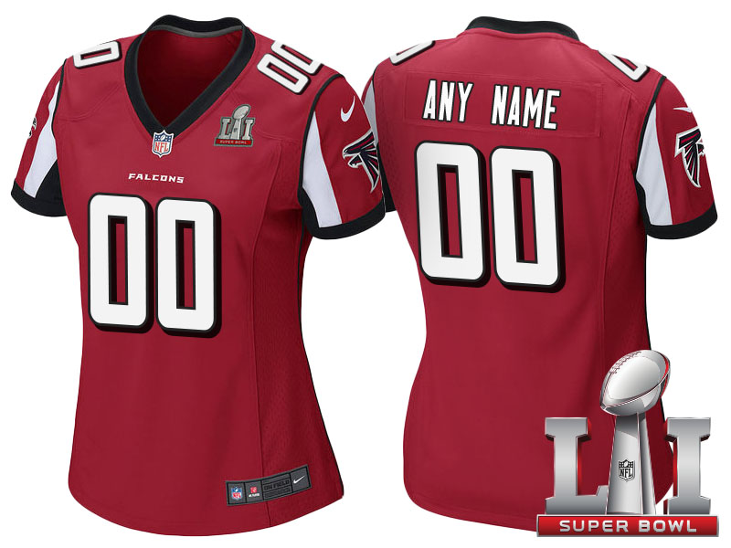 Women's 2017 Super Bowl LI Atlanta Falcons Red Custom Game Jersey