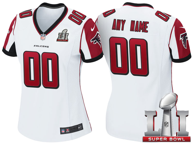 Women's 2017 Super Bowl LI Atlanta Falcons White Custom Game Jersey