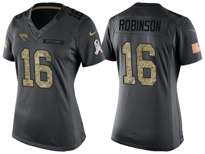 Women's Jacksonville Jaguars #16 Denard Robinson Camo Anthracite 2016 Salute to Service Limited Jersey