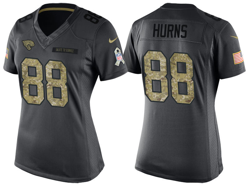 Women's Jacksonville Jaguars #88 Allen Hurns Anthracite 2016 Salute to Service Limited Jersey