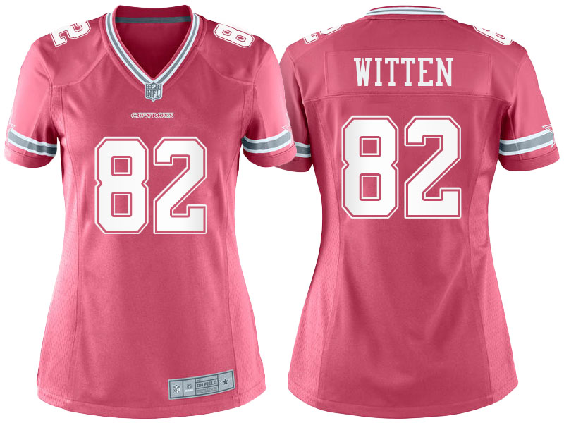 Women's Dallas Cowboys #82 Jason Witten Pink Game Jersey