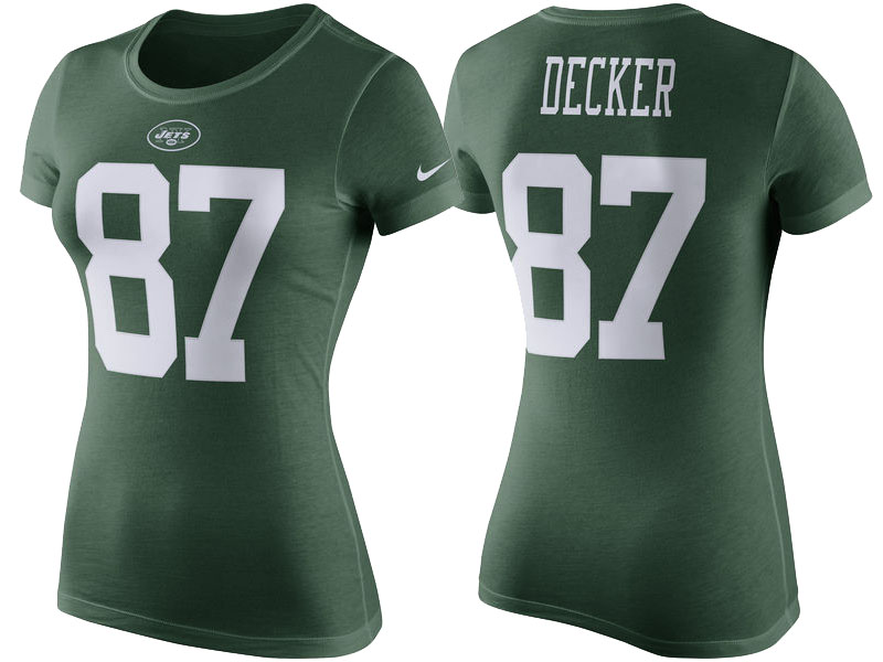 Women's New York Jets #87 Eric Decker Green Player Pride Color Rush Name & Number T-Shirt