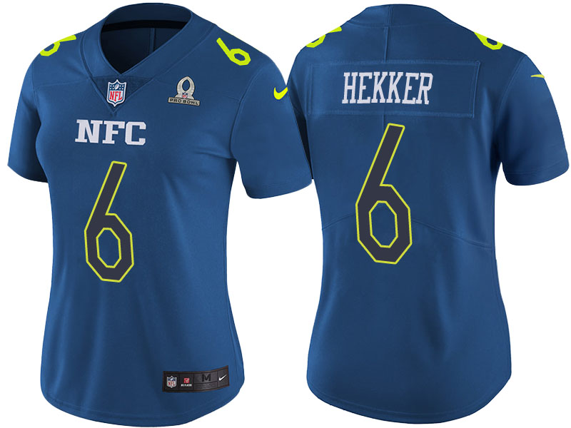 Women's NFC 2017 Pro Bowl Los Angeles Rams #6 Johnny Hekker Blue Game Jersey