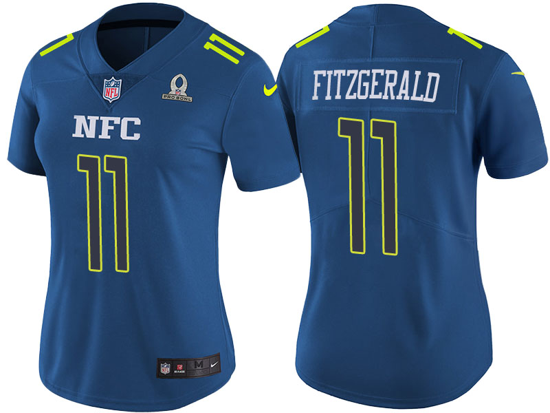 Women's NFC 2017 Pro Bowl Arizona Cardinals #11 Larry Fitzgerald Blue Game Jersey