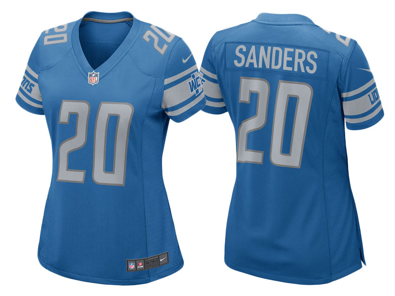 Women's 2017 Detroit Lions #20 Barry Sanders Blue Retired Player Game New Jersey