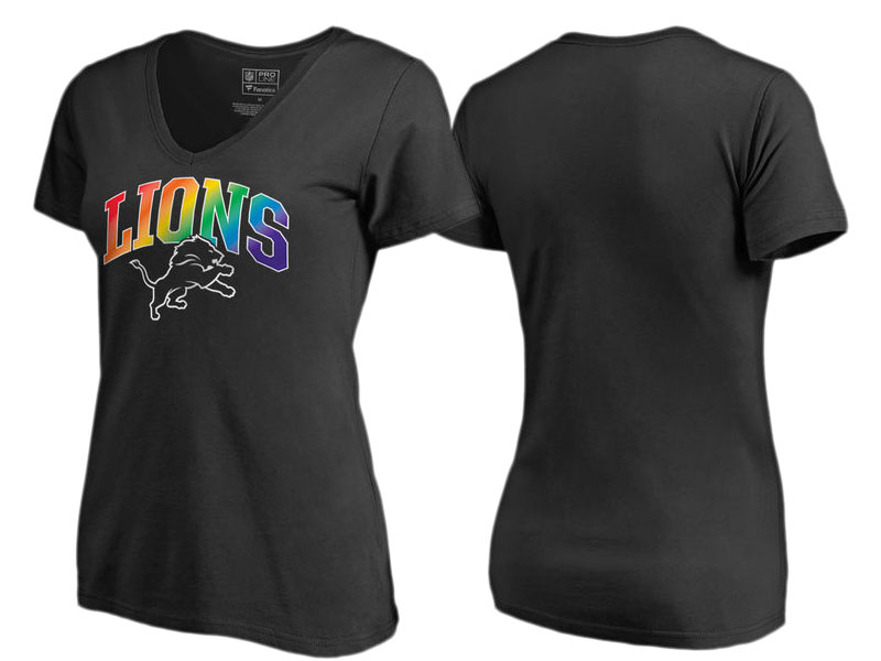 Detroit Lions Black Pro Line by Fanatics Branded Pride T-Shirt