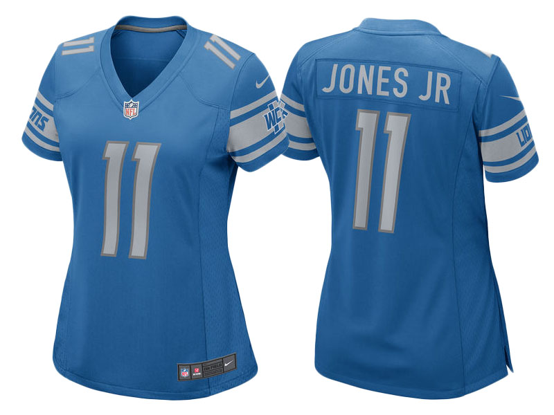 Women's 2017 Detroit Lions #11 Marvin Jones Jr Blue Game New Jersey