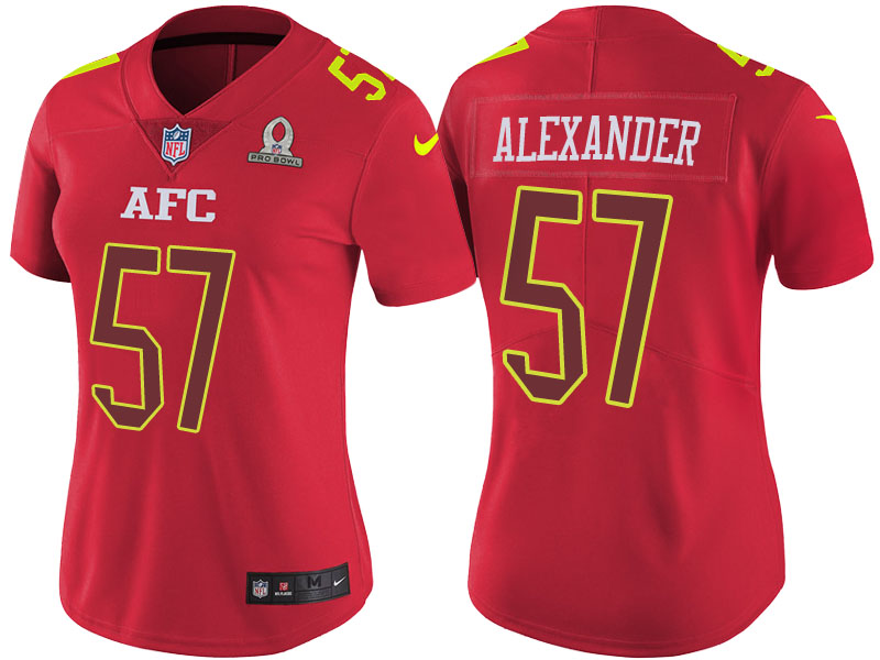 Women's AFC 2017 Pro Bowl Buffalo Bills #57 Lorenzo Alexander Red Game Jersey