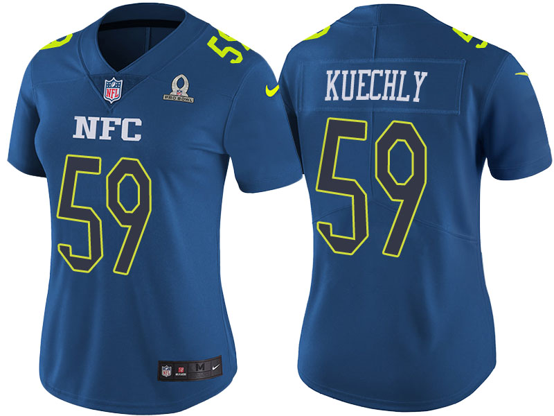 Women's NFC 2017 Pro Bowl Carolina Panthers #59 Luke Kuechly Blue Game Jersey