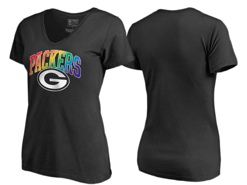 Green Bay Packers Black Pro Line by Fanatics Branded Pride T-Shirt