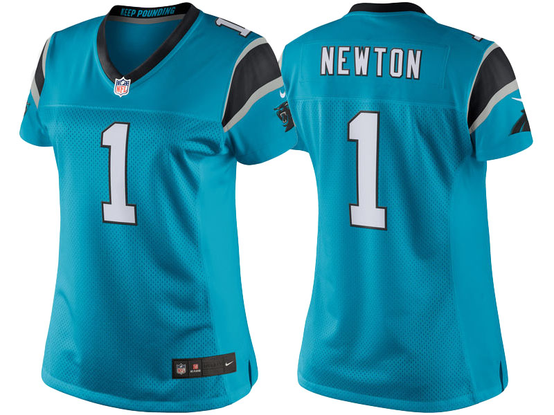 Women's Carolina Panthers #1 Cam Newton Blue Color Rush Limited Jersey