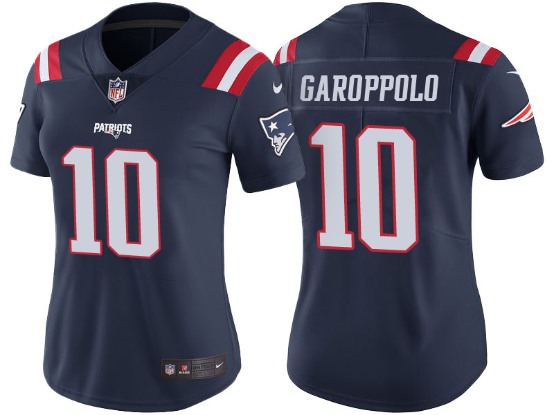 Women's New England Patriots #10 Jimmy Garoppolo Navy Color Rush Limited Jersey